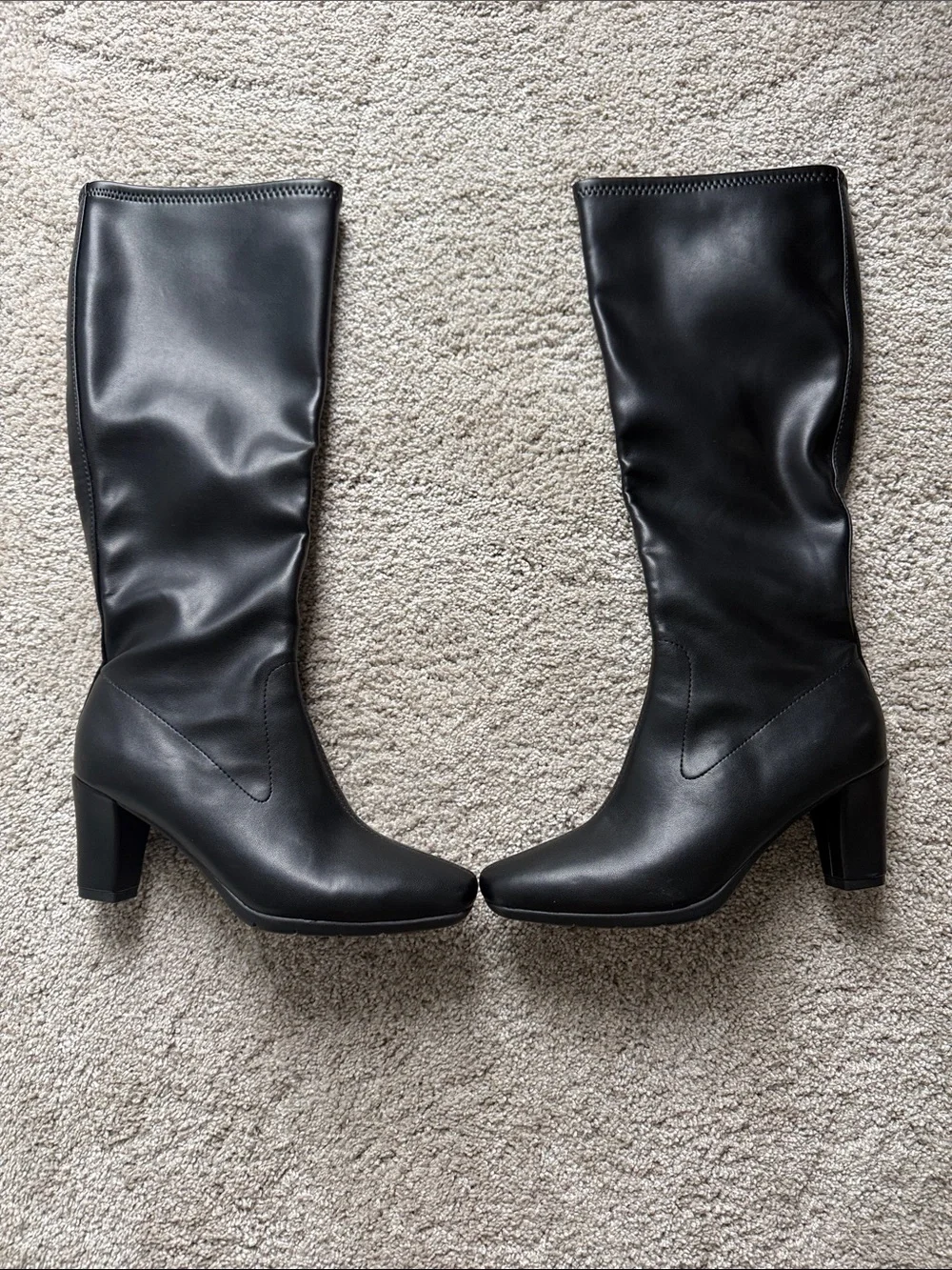 AEROSOLES Black Knee High Block Heel Boots